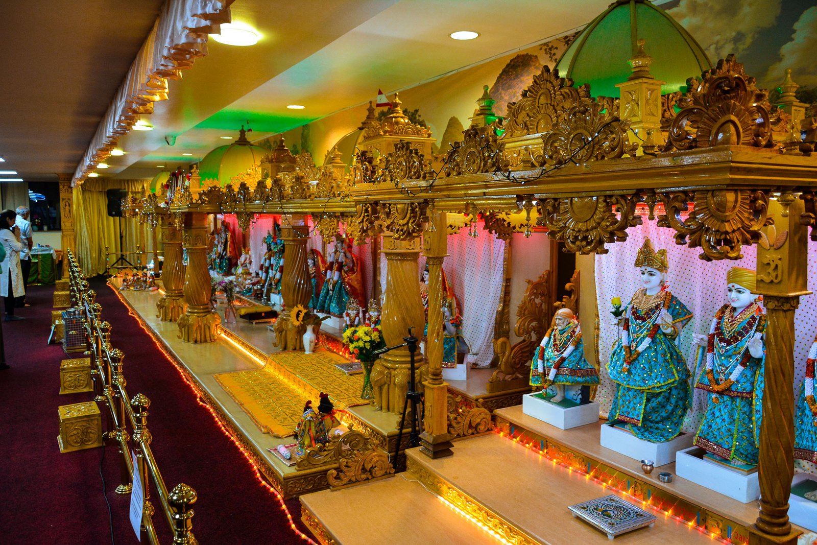 Ganesh Chaturthi decorations inside Sanatan Dharma Mandal in Cardiff