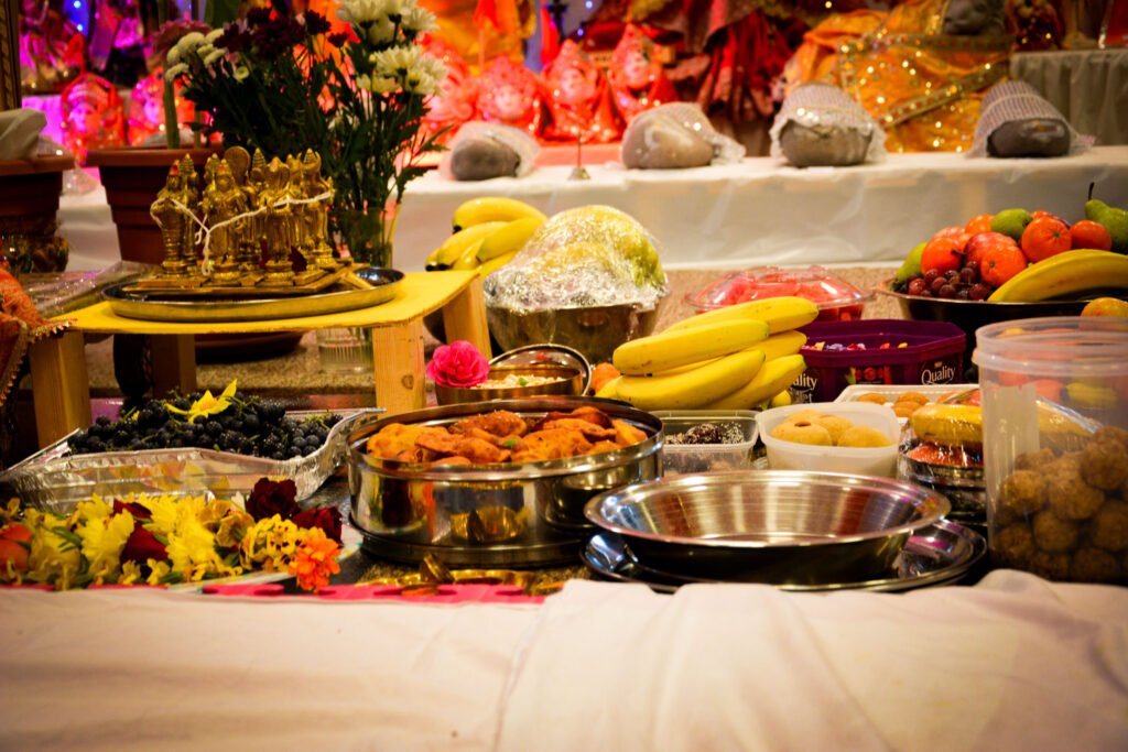 Prasadam prepared for the community after the Ganesh Chaturthi celebration in Newport